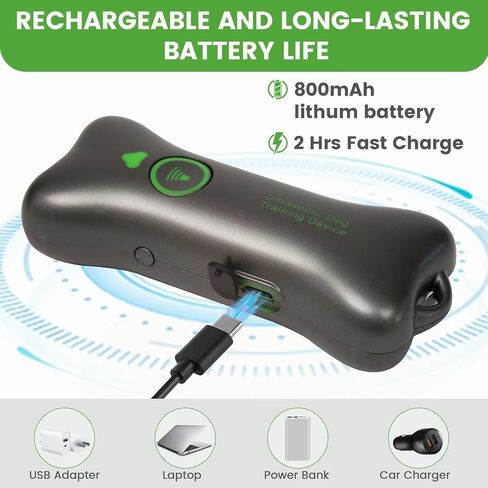 Anti Barking Device,Dog Barking Control Devices,24KHZ Rechargeable Ultrasonic Dog Bark Deterrent up to 16.4 Ft Effective Control Range Safe for Human & Dogs Portable Indoor & Outdoor (Bone model) in Kuwait