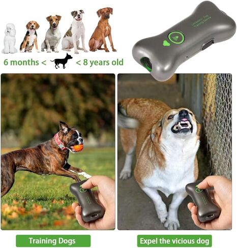 Anti Barking Device,Dog Barking Control Devices,24KHZ Rechargeable Ultrasonic Dog Bark Deterrent up to 16.4 Ft Effective Control Range Safe for Human & Dogs Portable Indoor & Outdoor (Bone model) in Kuwait
