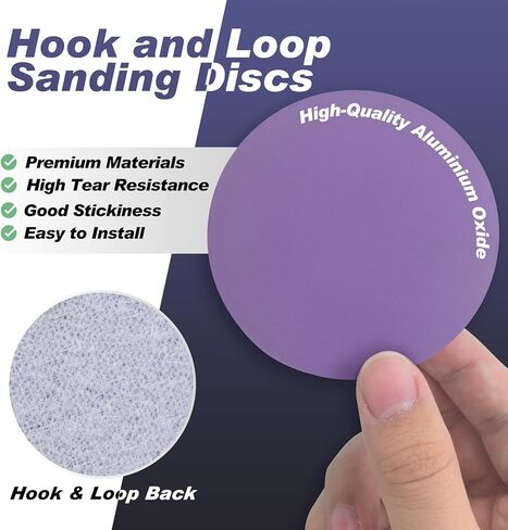 32 Pcs 3 Inch Sanding Discs 2500 Grit Aluminum Oxide Wet Dry Sandpaper Hook and Loop Sand Paper Purple Sanding Pads for Woodworking, Metal Polishing, Automotive Paint Removal (2500 Grit) in Kuwait