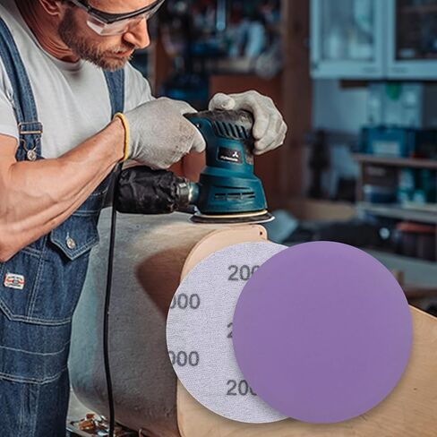 32 Pcs 3 Inch Sanding Discs 2500 Grit Aluminum Oxide Wet Dry Sandpaper Hook and Loop Sand Paper Purple Sanding Pads for Woodworking, Metal Polishing, Automotive Paint Removal (2500 Grit) in Kuwait