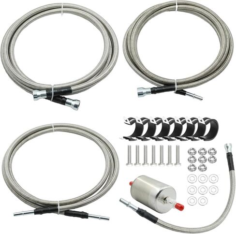خط وقود مجدول من الفولاذ المقاوم للصدأ 819-840 مناسب لـ 1999-2003 Chevy Silverado 1500 2500 GMC Sierra 1500 2500 OE #15043857, 15765803 in Kuwait