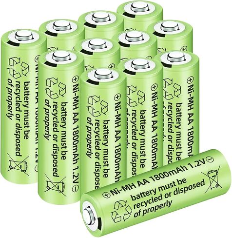 12PCS 1.2V 1800mAh Ni-MH AA Rechargeable Battery for Wireless Microphones, Electric Toys, Remote Mice, Calculators, Razors, Keyboards (12PCS Battery) in Saudi Arabia