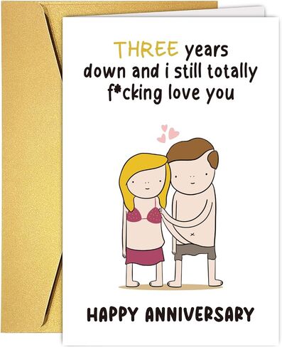 Funny Two Years Anniversary Card Gift For Couple Husband Wife, Lovely 2 Year Gifts Anniversary for Her Him, Naughty Two Years Old Anniversary for Boyfriend Girlfriend in Saudi Arabia