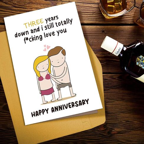 Funny Two Years Anniversary Card Gift For Couple Husband Wife, Lovely 2 Year Gifts Anniversary for Her Him, Naughty Two Years Old Anniversary for Boyfriend Girlfriend in Saudi Arabia