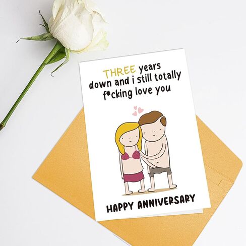 Funny Two Years Anniversary Card Gift For Couple Husband Wife, Lovely 2 Year Gifts Anniversary for Her Him, Naughty Two Years Old Anniversary for Boyfriend Girlfriend in Saudi Arabia