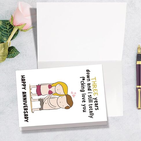 Funny Two Years Anniversary Card Gift For Couple Husband Wife, Lovely 2 Year Gifts Anniversary for Her Him, Naughty Two Years Old Anniversary for Boyfriend Girlfriend in Saudi Arabia