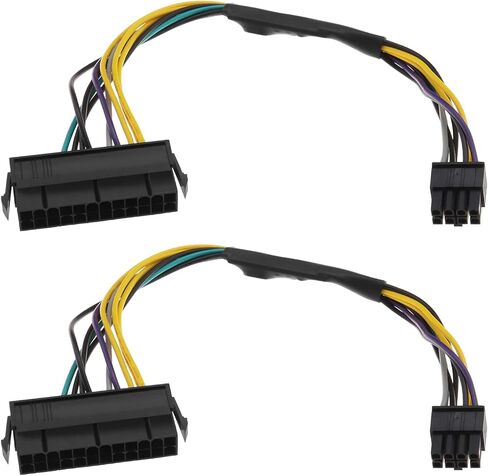 The Lord of the Tools 2PCS 24 Pin to 8 Pin ATX Power Adapter Cable Compatible with Dell Optiplex 3020/7020/ 9020/ H61/ H81/ Q77/ Q87/ B75/ A75/ Q75/ Q65 in Saudi Arabia