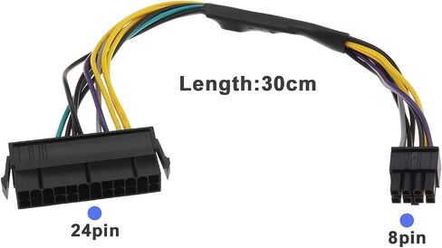 The Lord of the Tools 2PCS 24 Pin to 8 Pin ATX Power Adapter Cable Compatible with Dell Optiplex 3020/7020/ 9020/ H61/ H81/ Q77/ Q87/ B75/ A75/ Q75/ Q65 in Saudi Arabia
