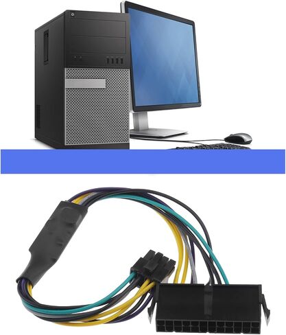 The Lord of the Tools 2PCS 24 Pin to 8 Pin ATX Power Adapter Cable Compatible with Dell Optiplex 3020/7020/ 9020/ H61/ H81/ Q77/ Q87/ B75/ A75/ Q75/ Q65 in Saudi Arabia