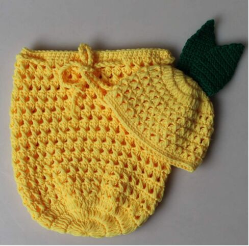 ملابس Coberllus لحديثي الولادة للتصوير الفوتوغرافي، قبعة بونيه على شكل أناناس محبوكة مع مجموعة حقيبة نوم للأولاد والبنات، دعامة لالتقاط الصور in Kuwait