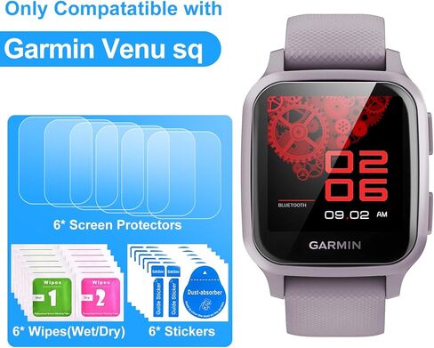 Screen Protectors for Garmin Venu SQ/SQ Music, (6 Pack) Soft TPU Protective Film, Full Coverage, HD Clear, Scratch Resistant, Zero-Bubble,Protector Screen in Kuwait