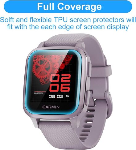Screen Protectors for Garmin Venu SQ/SQ Music, (6 Pack) Soft TPU Protective Film, Full Coverage, HD Clear, Scratch Resistant, Zero-Bubble,Protector Screen in Kuwait