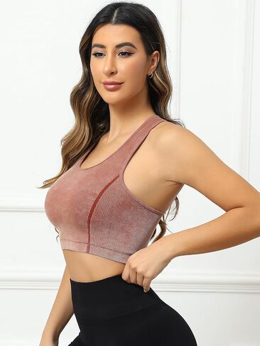 توب قصير للتمرين للنساء، قمصان رياضية مضلعة بدون أكمام، قمصان رياضية للجري واليوجا بدون حشوة، قطعتان in Kuwait