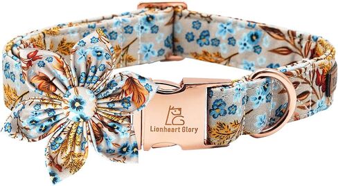 Lionheart glory Premium Dog Collars, Dog Collar with Flower Heavy Duty Adjustable Halloween Dog Collar with Flower for Small Dogs in Saudi Arabia