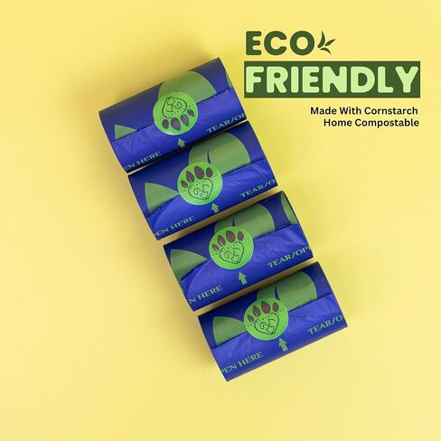 Dog Poop Bags - 240 Count (16 Rolls - 15 Bags Per Roll) Biodegradable & Compostable, Leak Proof, Unscented, Extra Thick, Quality Pet Waste Bags in Saudi Arabia