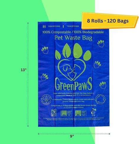 Dog Poop Bags - 240 Count (16 Rolls - 15 Bags Per Roll) Biodegradable & Compostable, Leak Proof, Unscented, Extra Thick, Quality Pet Waste Bags in Saudi Arabia