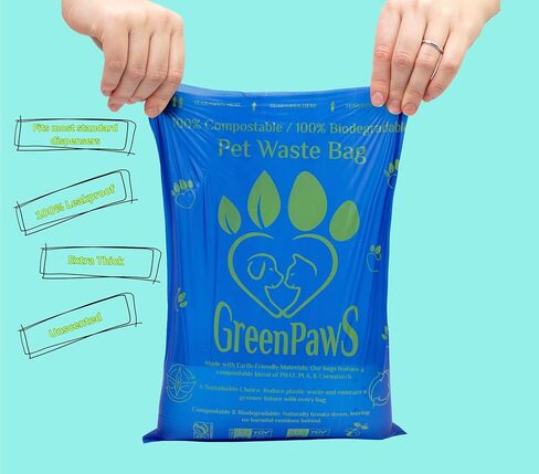 Dog Poop Bags - 240 Count (16 Rolls - 15 Bags Per Roll) Biodegradable & Compostable, Leak Proof, Unscented, Extra Thick, Quality Pet Waste Bags in Saudi Arabia
