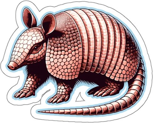 Armadillo Sticker Weatherproof Souvenir Decal Vinyl Small Waterproof for Water Bottle Mug Passport Book Scrapbook Notebook Laptop Tumbler Skateboard Computer Phone Size 4" Funny Gift in Saudi Arabia