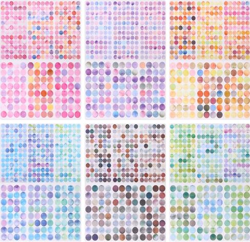 36 Sheets 1872 Pcs Washi Dot Stickers, 4mm/6mm Colorful Circles Stickers, Monet Garden Style Decorative Sticker Dots for Scrapbooking, Planners, Envelope, Crafting in Saudi Arabia