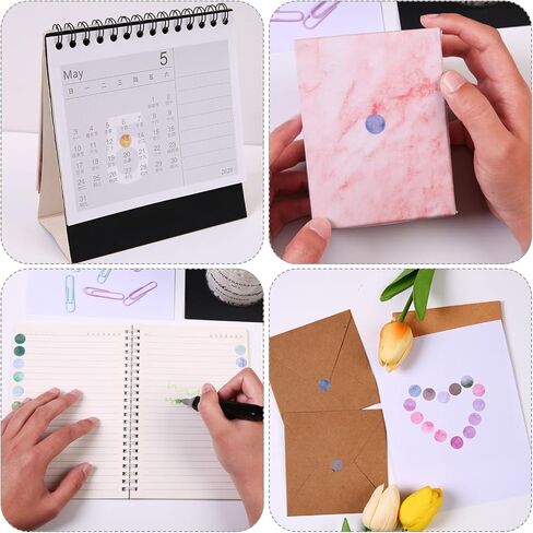 36 Sheets 1872 Pcs Washi Dot Stickers, 4mm/6mm Colorful Circles Stickers, Monet Garden Style Decorative Sticker Dots for Scrapbooking, Planners, Envelope, Crafting in Saudi Arabia