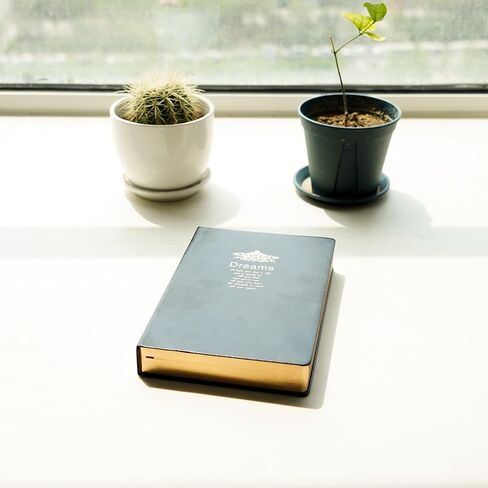Lined Journal Notebook, Black Faux Leather Cover, 100Gsm Premium Thick Papers with Golden Rim, 416 Pages A5 Dream Journals for Writing in Saudi Arabia