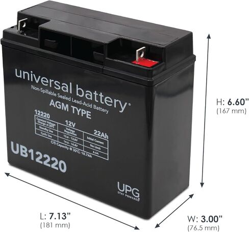 UPG Universal Power Group 12 Volt 22 Ah AGM بطارية مختومة خالية من الصيانة in Kuwait