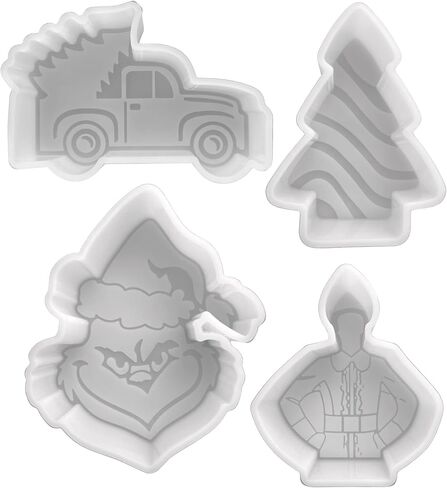 Christmas Freshie 4 Pack Silicone Mold | Winter Christmas Tree Vintage Truck Grouch Elf | Crafter Supplies for Freshie, Soap, Resin, Candles in Saudi Arabia