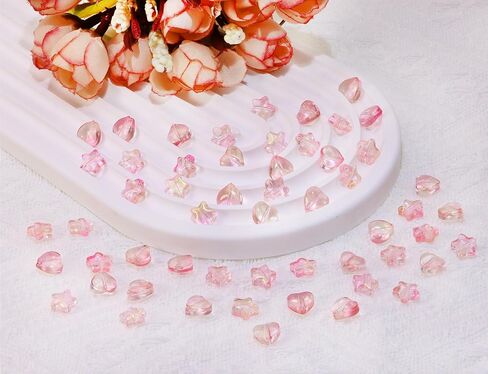 Tupalizy 100PCS Small Glass Beads 4mm Sparkly Star Beads Heart Charms Pendant for Friendship Bracelets Jewelry Making Necklaces Earrings Key Chains Accessory DIY Art Crafts Projects Kit Gifts,Clear AB in Saudi Arabia