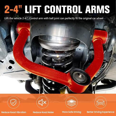 أذرع التحكم العلوية الأمامية 2-4 بوصة مناسبة لـ Ram 1500 2WD 4WD 2006-2022، طقم تعليق قابل للتعديل أذرع أنبوبية رفع 2 إلى 4 بوصة، أذرع تعليق بديلة من المصنع in Saudi Arabia
