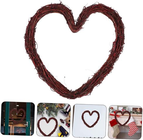 Vine Wreath Rattan Wreath Frame Rattan Vine Garland Heart Shaped Wreath Form Rattan Door Wreath Floral Wreath Frame Wreaths for Crafts Rattan Heart Shaped Wreath Basket Christmas in Saudi Arabia