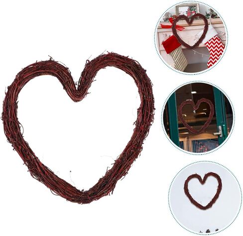 Vine Wreath Rattan Wreath Frame Rattan Vine Garland Heart Shaped Wreath Form Rattan Door Wreath Floral Wreath Frame Wreaths for Crafts Rattan Heart Shaped Wreath Basket Christmas in Saudi Arabia