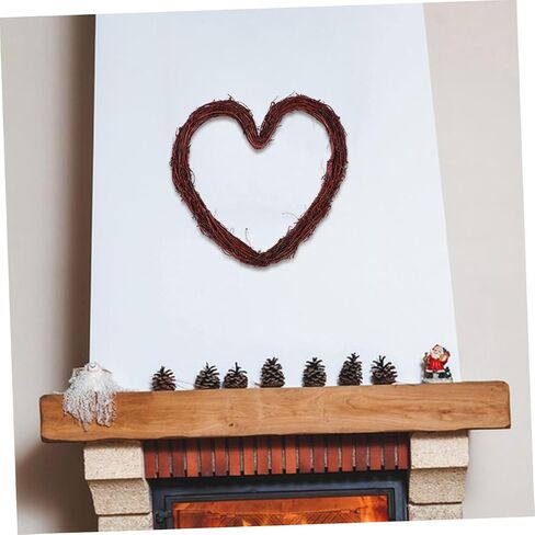 Vine Wreath Rattan Wreath Frame Rattan Vine Garland Heart Shaped Wreath Form Rattan Door Wreath Floral Wreath Frame Wreaths for Crafts Rattan Heart Shaped Wreath Basket Christmas in Saudi Arabia