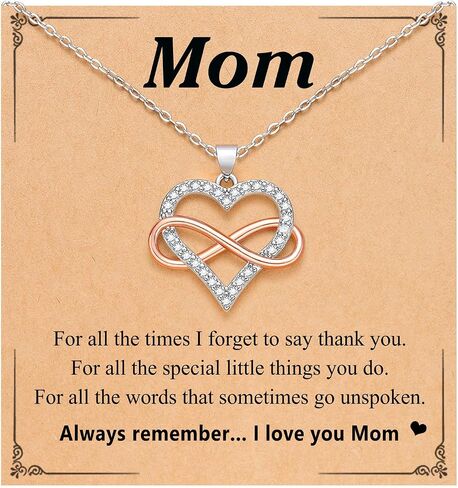 Infinity Heart Necklace for Women Love Gifts for Mom Daughter Girlfriend Wife on Birthday Anniversary Christmas Mother’s Day Valentine’s Day in Saudi Arabia