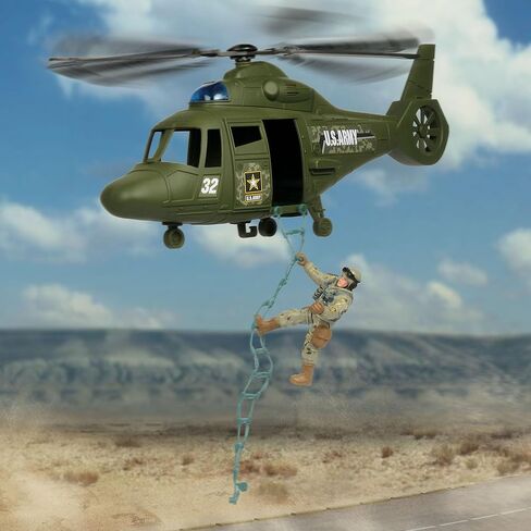 U.S. Army: Chopper with 2 Soldiers - Kids Playset, Includes Vehicle, Action Figures & Accessories, Officially Licensed Product, Ages 4+ in Kuwait