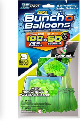 قاذفة واحدة من Bunch O Balloons + 3 بالونات مائية من ZURU، بالونات ذاتية الغلق سريعة التعبئة، للاستخدام في الهواء الطلق والعائلة والأصدقاء ومتعة الصيف للأطفال، 100 بالونة + 1 قاذفة بالونات in Kuwait