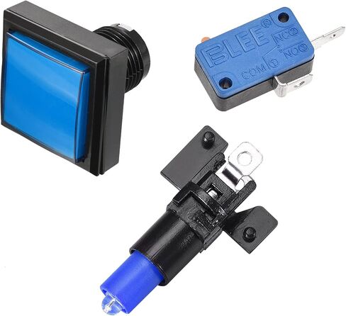 Uxcell لعبة زر الضغط 44x44 مربع 12 فولت LED مفتاح زر الضغط المضيء مع مفتاح صغير لألعاب الفيديو الممرات الأبيض 5 قطعة in Saudi Arabia