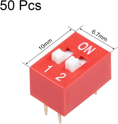 uxcell 50 Pcs Red DIP Switch 1-2 Positions 2.54mm Pitch for Circuit Breadboards PCB in Saudi Arabia
