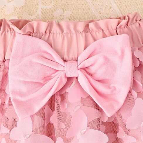 Baby Girl Clothes Summer Outfit Butterfly Puffy Mesh Skirt Ruffle Sleeveless Romper with Headband Set 0-12 Months in Saudi Arabia
