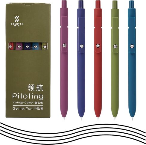 5PCS 0.5mm Black Ink Gel Pens Set for Smooth Writing, Quick Dry Ink Pens Fine Point Roller Ball Gel Ink Cute Pen for School Office Supplies in Saudi Arabia