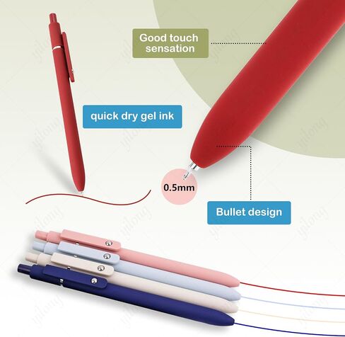 5PCS 0.5mm Black Ink Gel Pens Set for Smooth Writing, Quick Dry Ink Pens Fine Point Roller Ball Gel Ink Cute Pen for School Office Supplies in Saudi Arabia