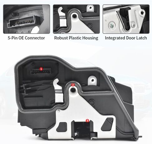 محرك قفل الباب الأمامي الأيمن للراكب، مناسب لسيارات BMW 128i 135i 323i 328xi 328i 335d 335i 335xi 525i 528i 530i 530xi 535i 550i 650i Z4 X3 X5 M3 M6 E60 E65 E70 E90، استبدل 51217 202146 in Kuwait