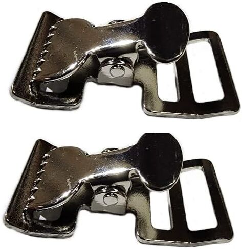 مشبك زنبركي بزر ضغط 1 بوصة من الفولاذ المطلي بالنيكل على شكل تمساح / الكمية 2 in Kuwait