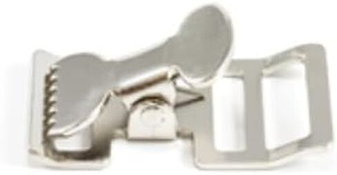 مشبك زنبركي بزر ضغط 1 بوصة من الفولاذ المطلي بالنيكل على شكل تمساح / الكمية 2 in Kuwait