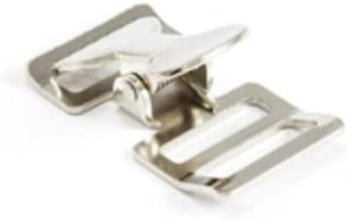 مشبك زنبركي بزر ضغط 1 بوصة من الفولاذ المطلي بالنيكل على شكل تمساح / الكمية 2 in Kuwait