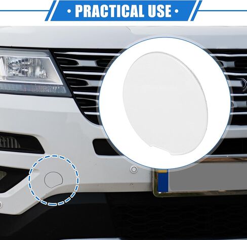 Car Towing Tow Eye Hook Cover Cap Compatible for Ford Explorer 2011-2015, Durable Plastic White Front Bumper in Saudi Arabia