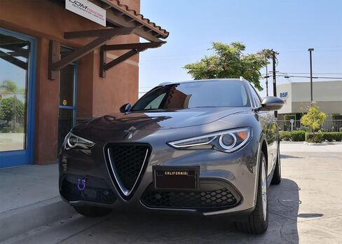 iJDMTOY حلقة خطاف سحب بنمط سباق المسار الأحمر متوافقة مع 2017-up Alfa Romeo Giulia (952)، Stelvio (949)، مصنوعة من الألومنيوم خفيف الوزن in Saudi Arabia