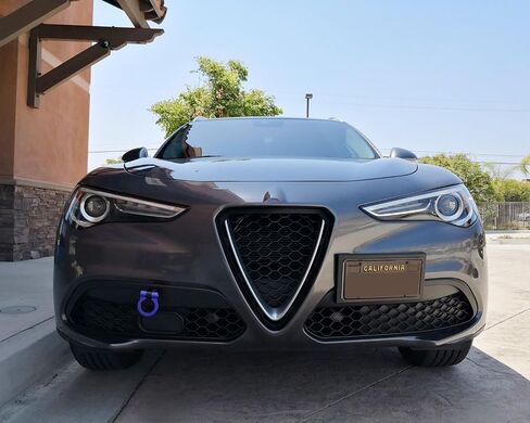 iJDMTOY حلقة خطاف سحب بنمط سباق المسار الأحمر متوافقة مع 2017-up Alfa Romeo Giulia (952)، Stelvio (949)، مصنوعة من الألومنيوم خفيف الوزن in Saudi Arabia