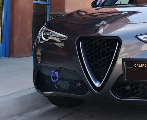 iJDMTOY حلقة خطاف سحب بنمط سباق المسار الأحمر متوافقة مع 2017-up Alfa Romeo Giulia (952)، Stelvio (949)، مصنوعة من الألومنيوم خفيف الوزن in Saudi Arabia