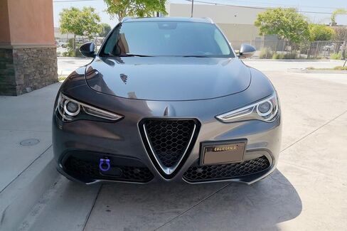 iJDMTOY حلقة خطاف سحب بنمط سباق المسار الأحمر متوافقة مع 2017-up Alfa Romeo Giulia (952)، Stelvio (949)، مصنوعة من الألومنيوم خفيف الوزن in Saudi Arabia