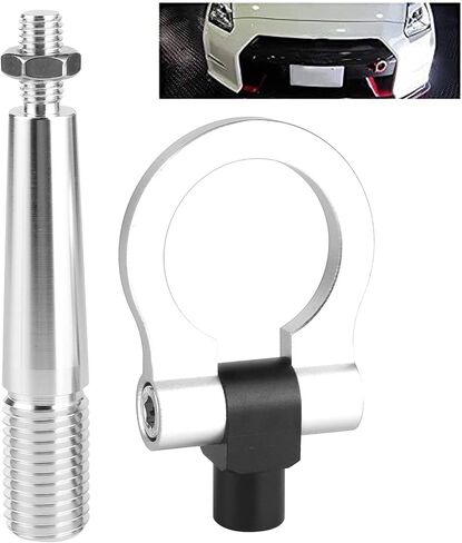 Car Tow Hook, Fydun CNC Aluminum Tow Hook for JDM Style Screw on Track Racing Towing Ring Car Auto Trailer Ring Fit for Infiniti FX35/FX45/FX50 QX70 (White) in Saudi Arabia